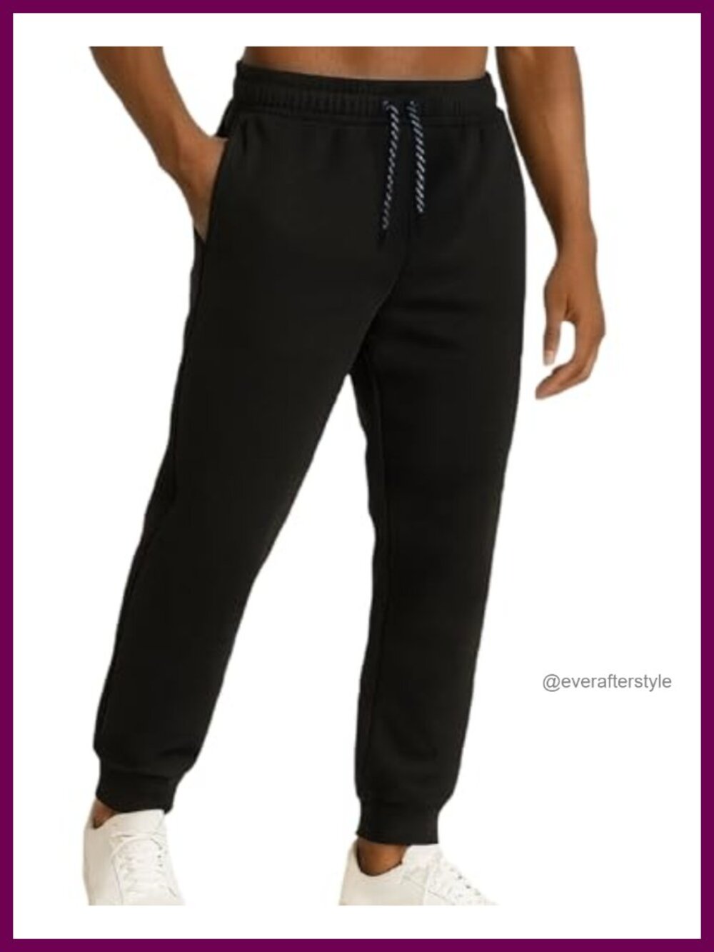 Mens Soft Brushed Fleece Jogger Sweatpants with Pockets Cuffed